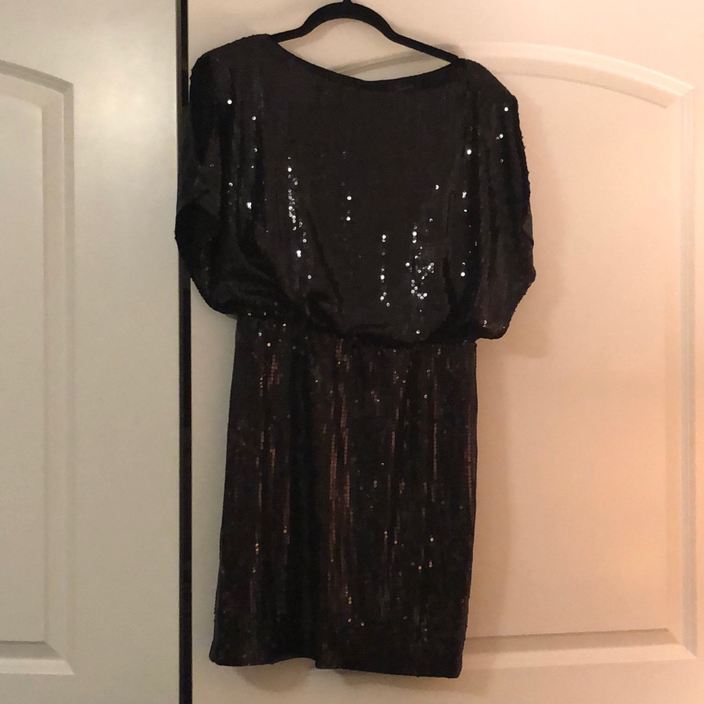 Black Sequin Aqua Dress